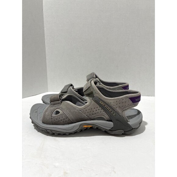 Merrell Sandals womens Kahuna 4 Strap hiking grey suede mesh vibram size 6 - Picture 1 of 6